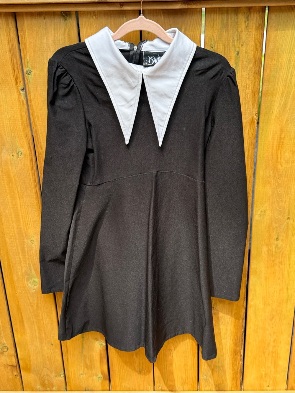 Killstar Black Dress with White Pointed Collar